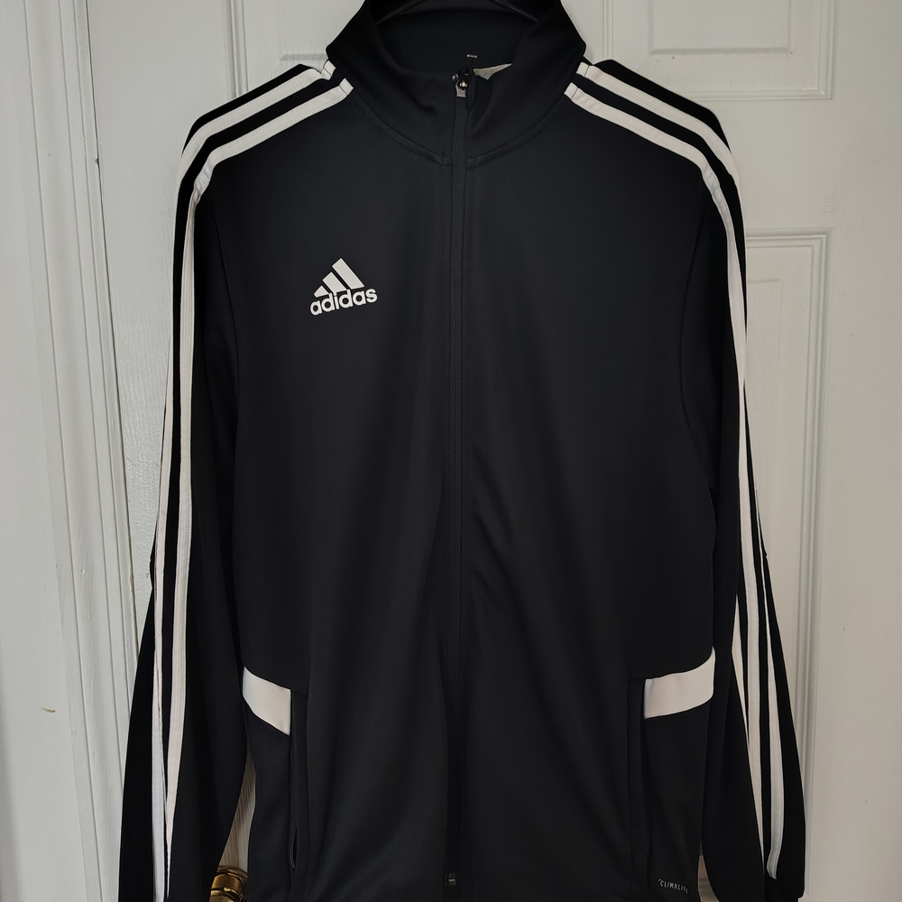 Adidas Men's Black and White Windbreaker